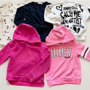 Girls Sweatshirt Bundle Size 6–7 | Juicy Couture, Adidas, Zara | Clearance Lot